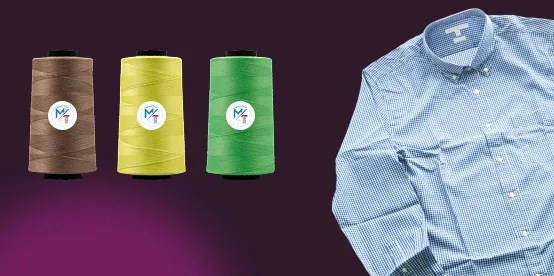 Spun polyester sewing threads